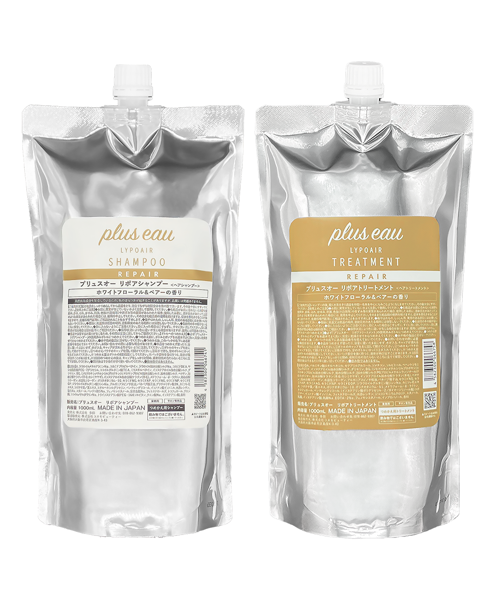 plus eau プリュスオー リポア 詰め替え　ヘアオイル5点セット plus eau（プリュスオー） リポア シャンプー＆トリートメント